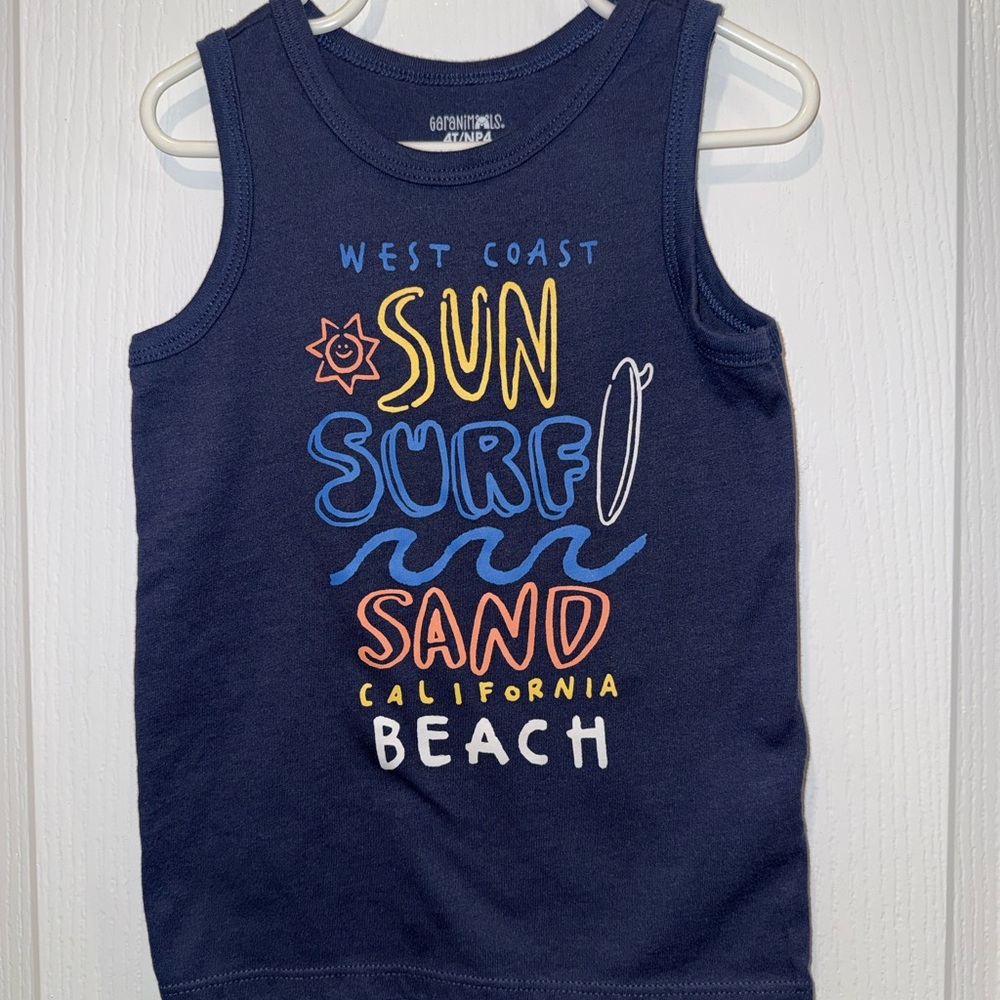 Garanimals Navy Tank Top with Surf and Sun Print